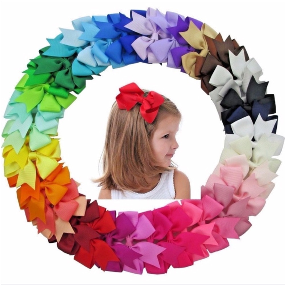 Little Girls hair bows 40pc lot variety of colors